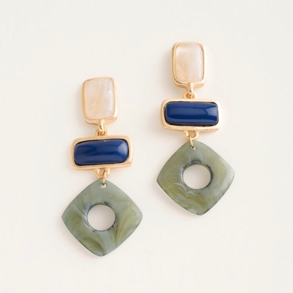 Chico’s Colorful Geometric Linear Earrings